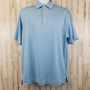 FootJoy Mens Polo Shirt Blue Micro Stripe